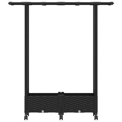 Hochbeet mit Rankgitter und Dach Schwarz 122,5 x 40 x 127 cm PP