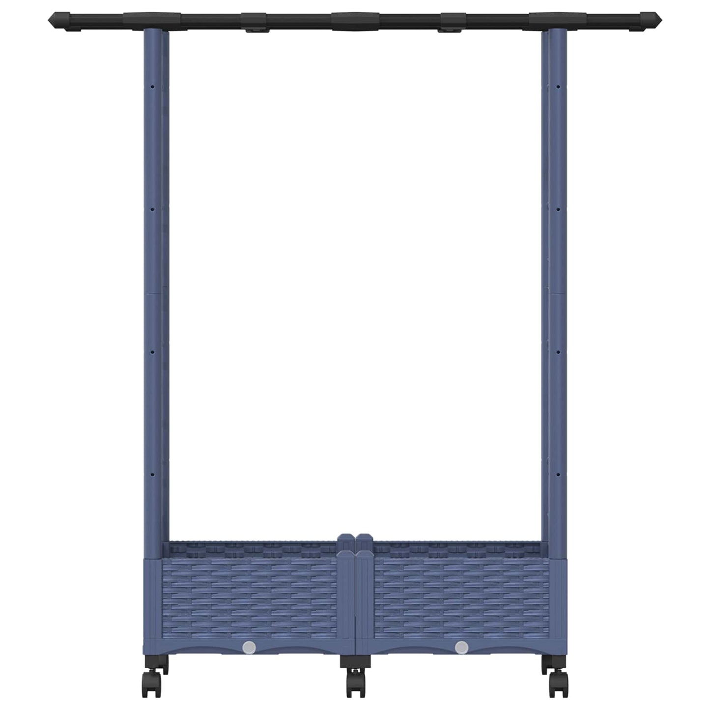 Hochbeet mit Rankgitter und Dach Grau 122,5 x 40 x 127 cm PP