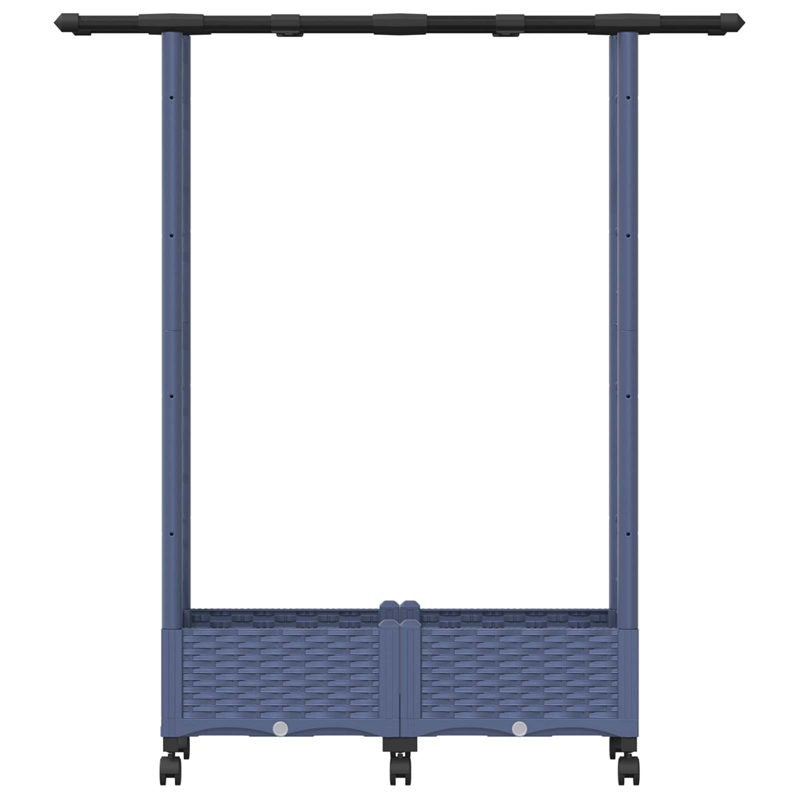 Hochbeet mit Rankgitter und Dach Grau 122,5 x 40 x 127 cm PP