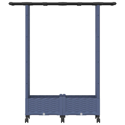 Hochbeet mit Rankgitter und Dach Grau 122,5 x 40 x 127 cm PP