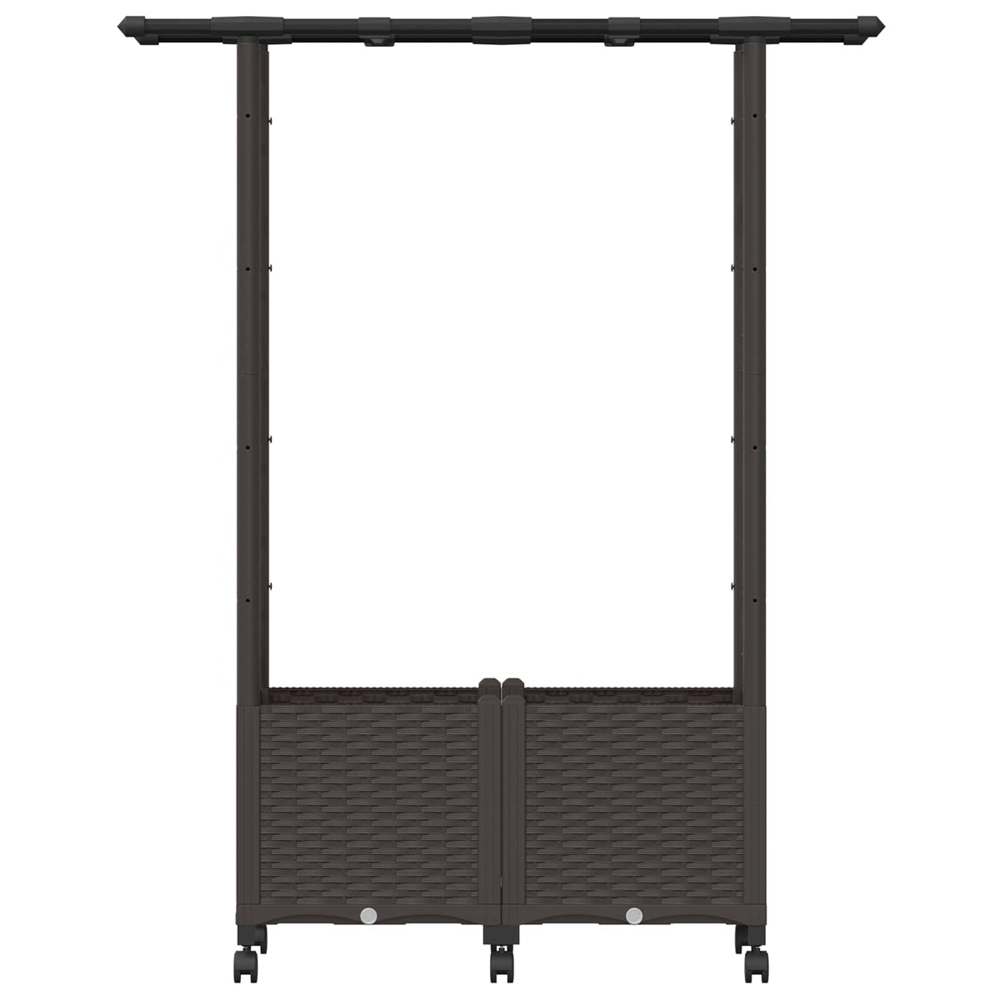 Hochbeet mit Rankgitter und Dach Braun 124,5 x 40 x 142 cm PP