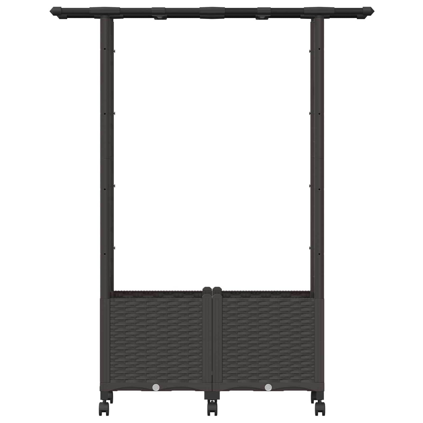 Hochbeet mit Rankgitter und Dach Braun 124,5 x 40 x 142 cm PP