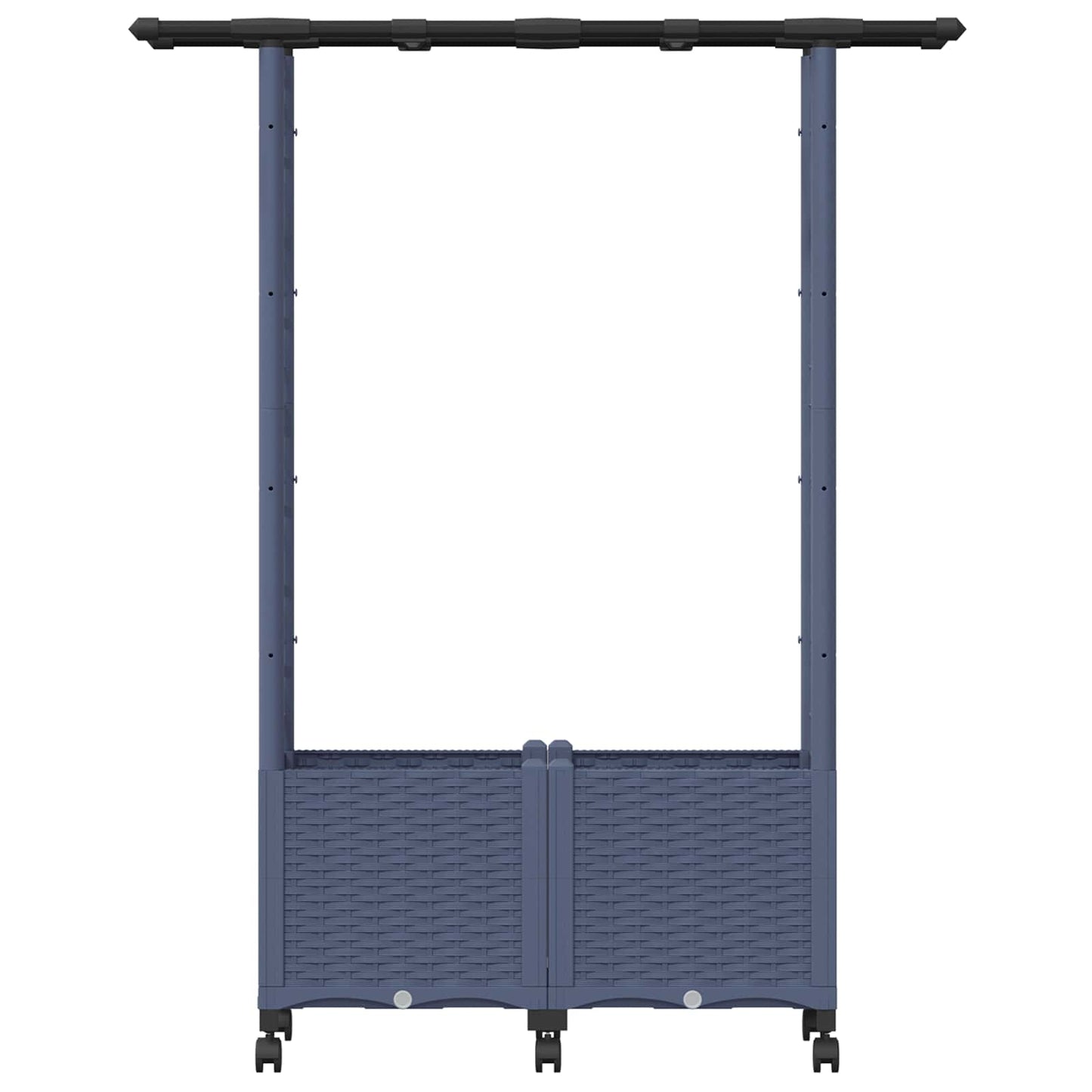 Hochbeet mit Rankgitter und Dach Grau 124,5 x 40 x 142 cm PP