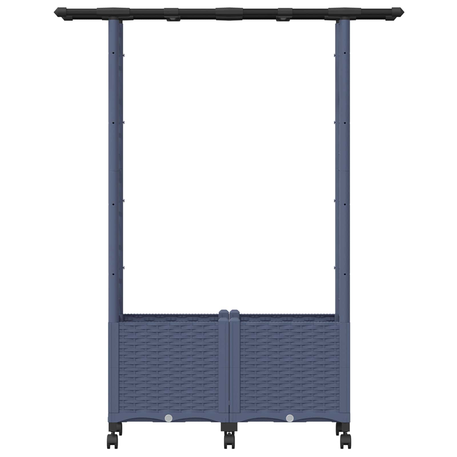 Hochbeet mit Rankgitter und Dach Grau 124,5 x 40 x 142 cm PP