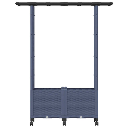 Hochbeet mit Rankgitter und Dach Grau 124,5 x 40 x 142 cm PP