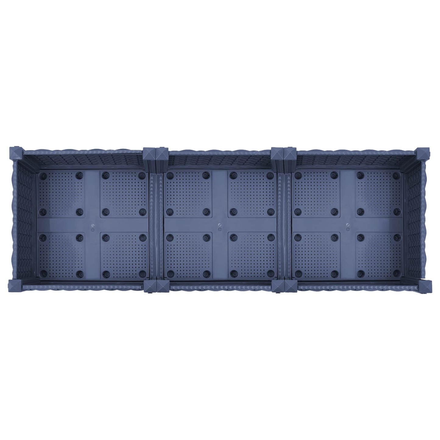 Gartenpflanzer mit Rädern Blaugrau 120 x 40 x 33 cm PP