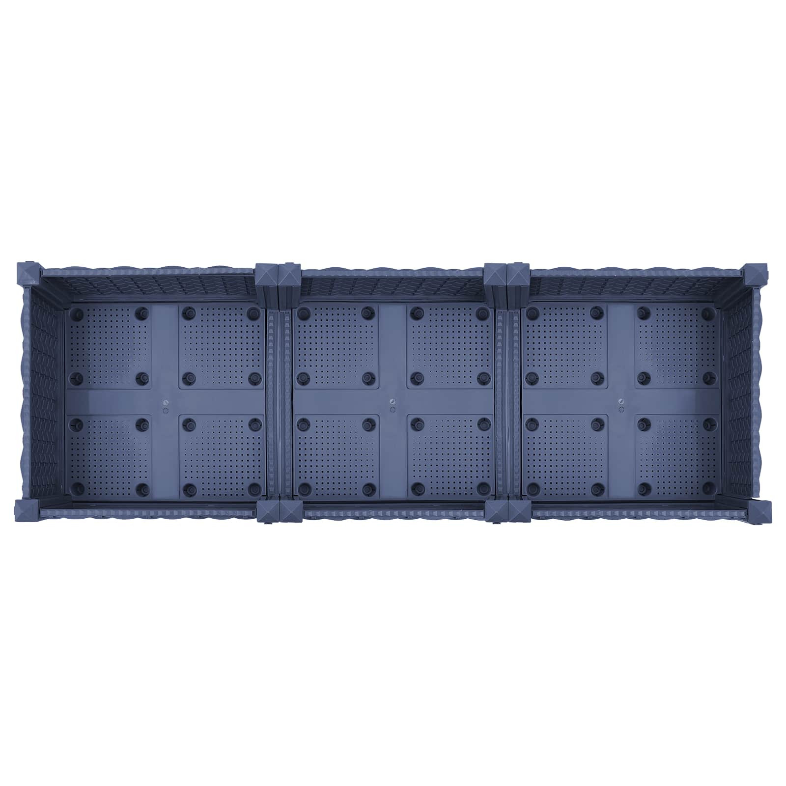 Gartenpflanzer mit Rädern Blaugrau 120 x 40 x 33 cm PP