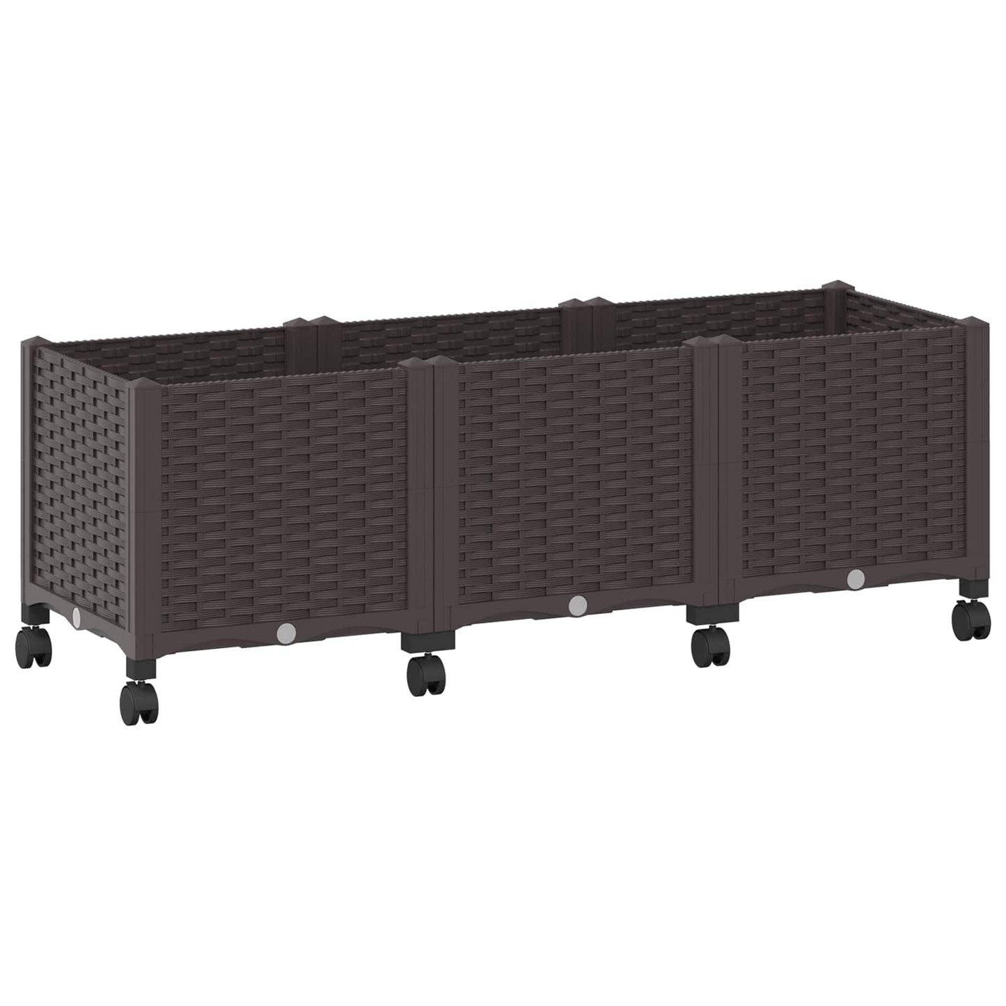 Gartenpflanzer mit Rädern Braun 120 x 40 x 44 cm PP