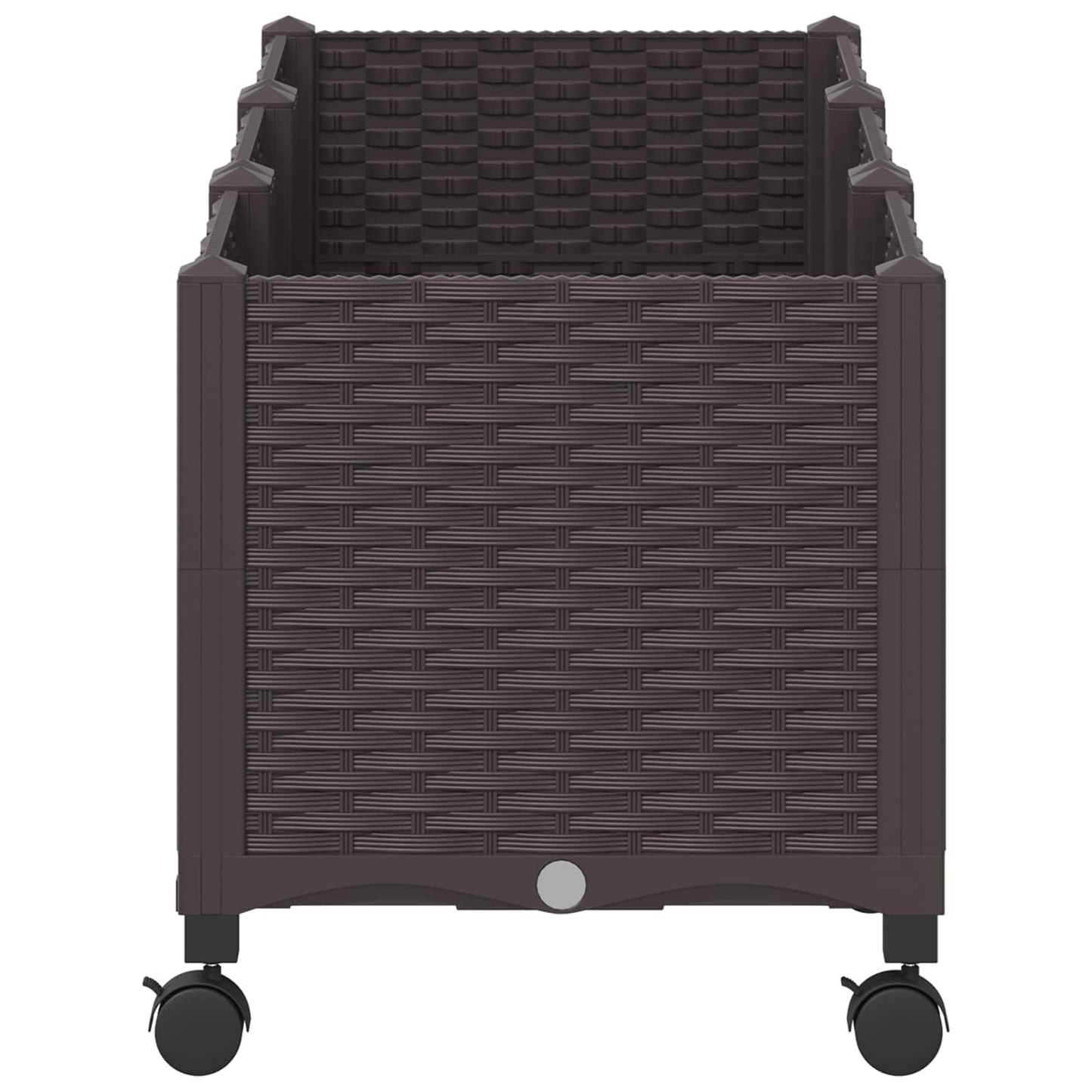 Gartenpflanzer mit Rädern Braun 120 x 40 x 44 cm PP