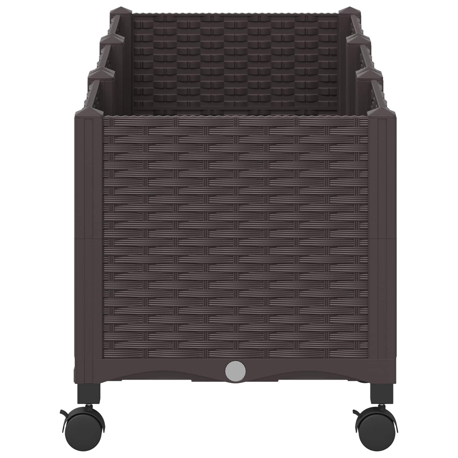 Gartenpflanzer mit Rädern Braun 120 x 40 x 44 cm PP