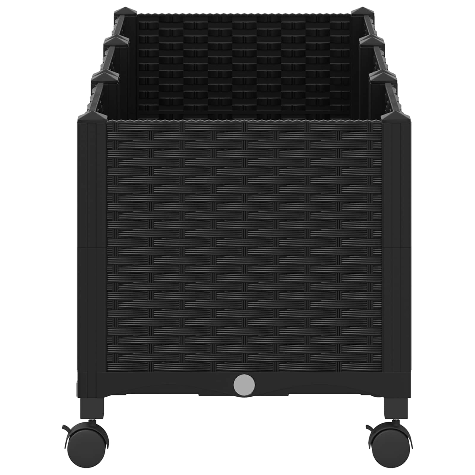 Gartenpflanzer mit Rädern Schwarz 120 x 40 x 44 cm PP