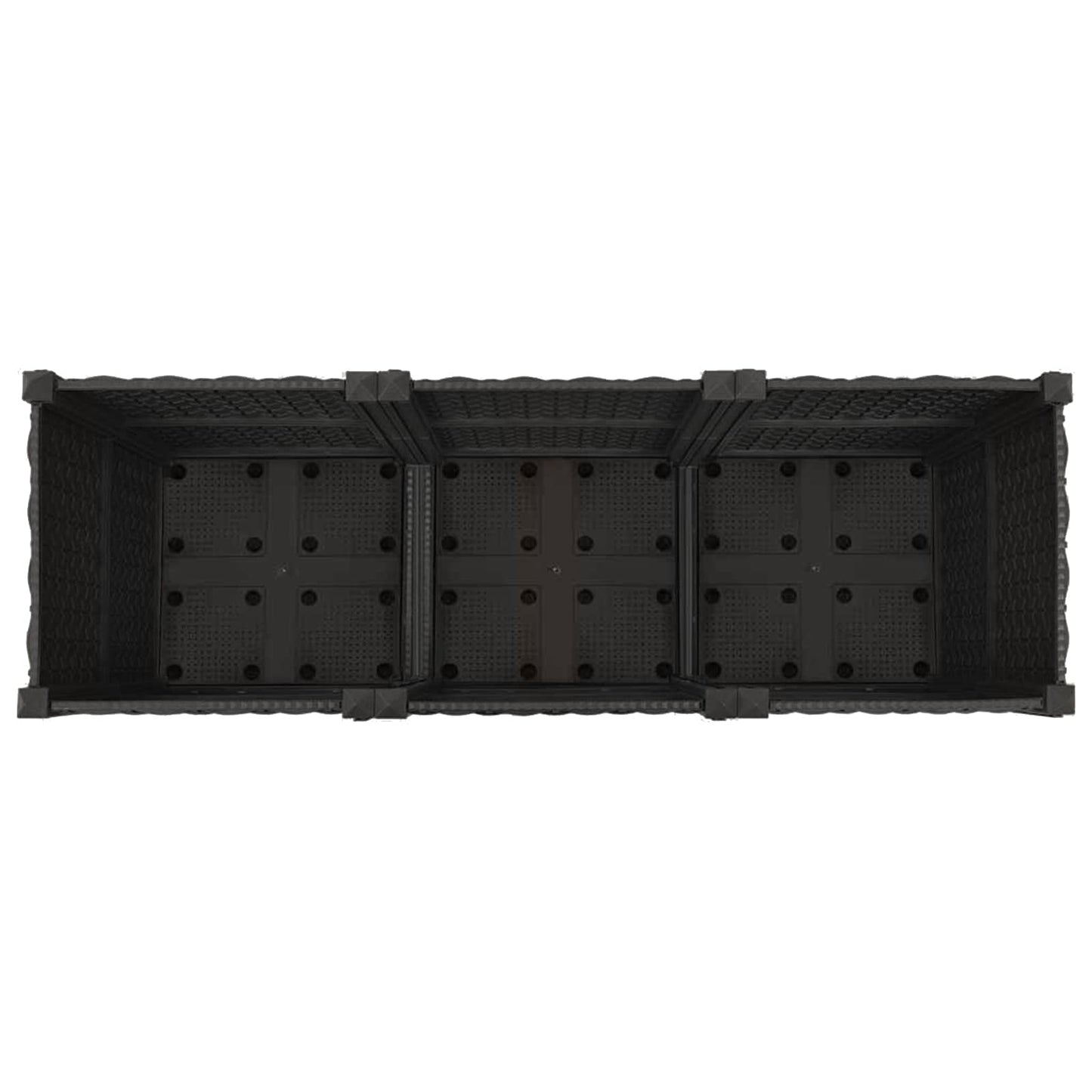 Gartenpflanzer mit Rädern Schwarz 120 x 40 x 44 cm PP