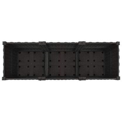 Gartenpflanzer mit Rädern Schwarz 120 x 40 x 44 cm PP