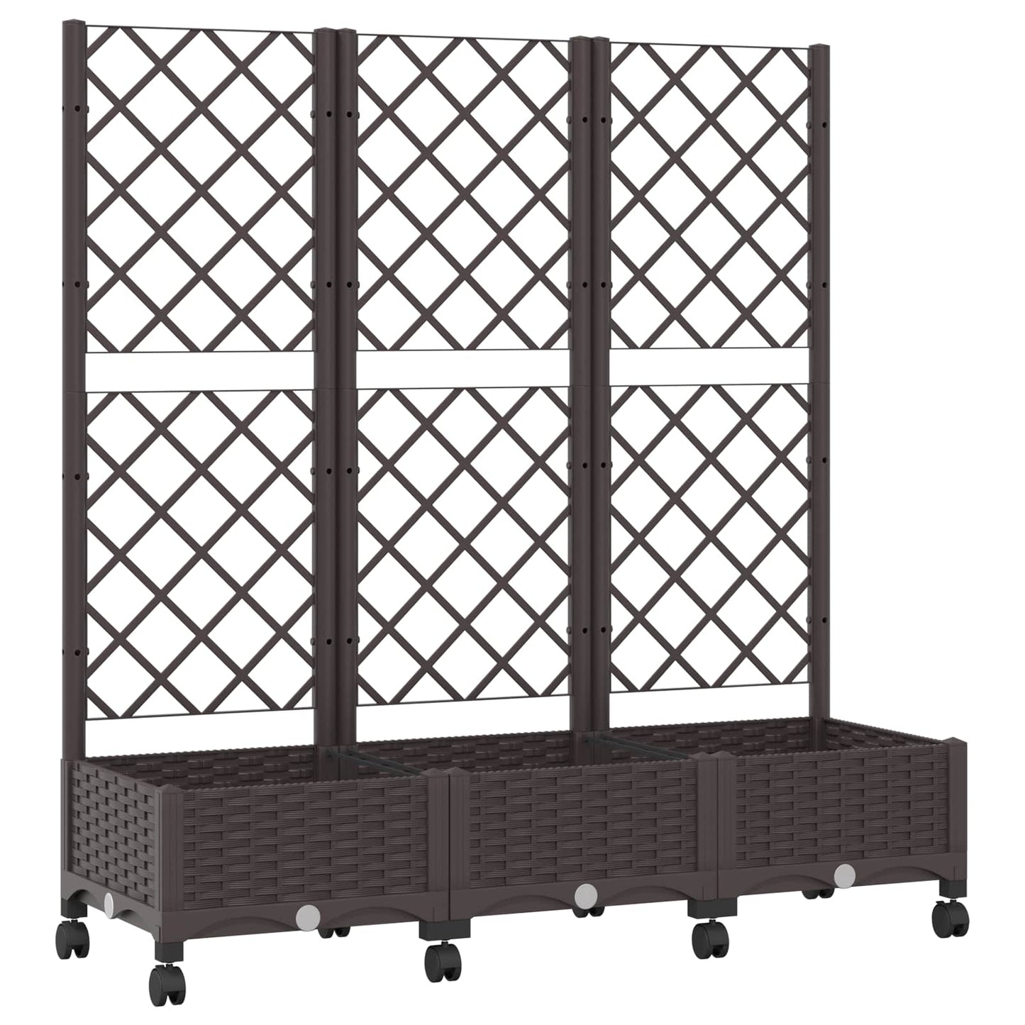 Pflanzkübel mit Spalier und Rädern Braun 120 x 40 x 131,5 cm PP