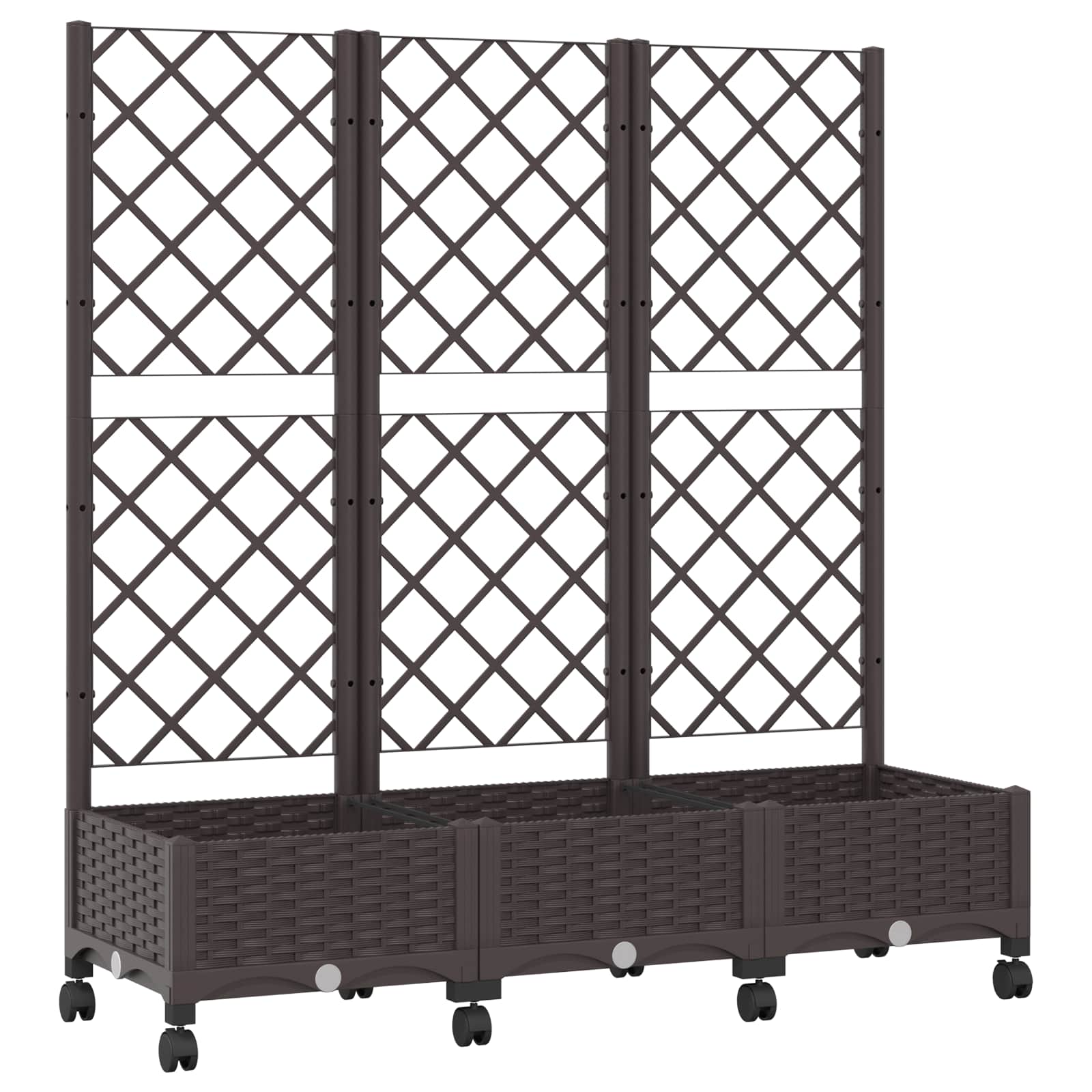 Pflanzkübel mit Spalier und Rädern Braun 120 x 40 x 131,5 cm PP