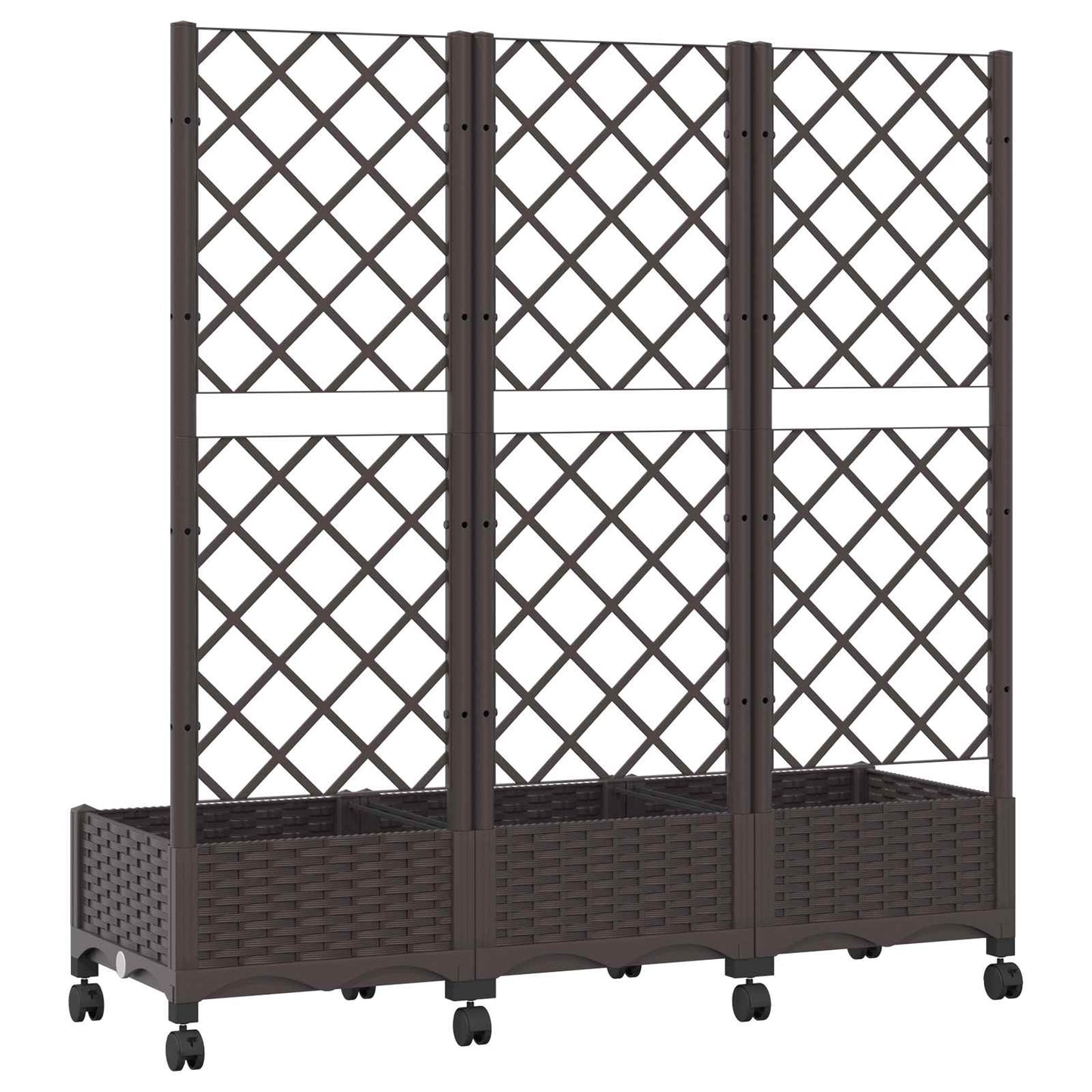 Pflanzkübel mit Spalier und Rädern Braun 120 x 40 x 131,5 cm PP