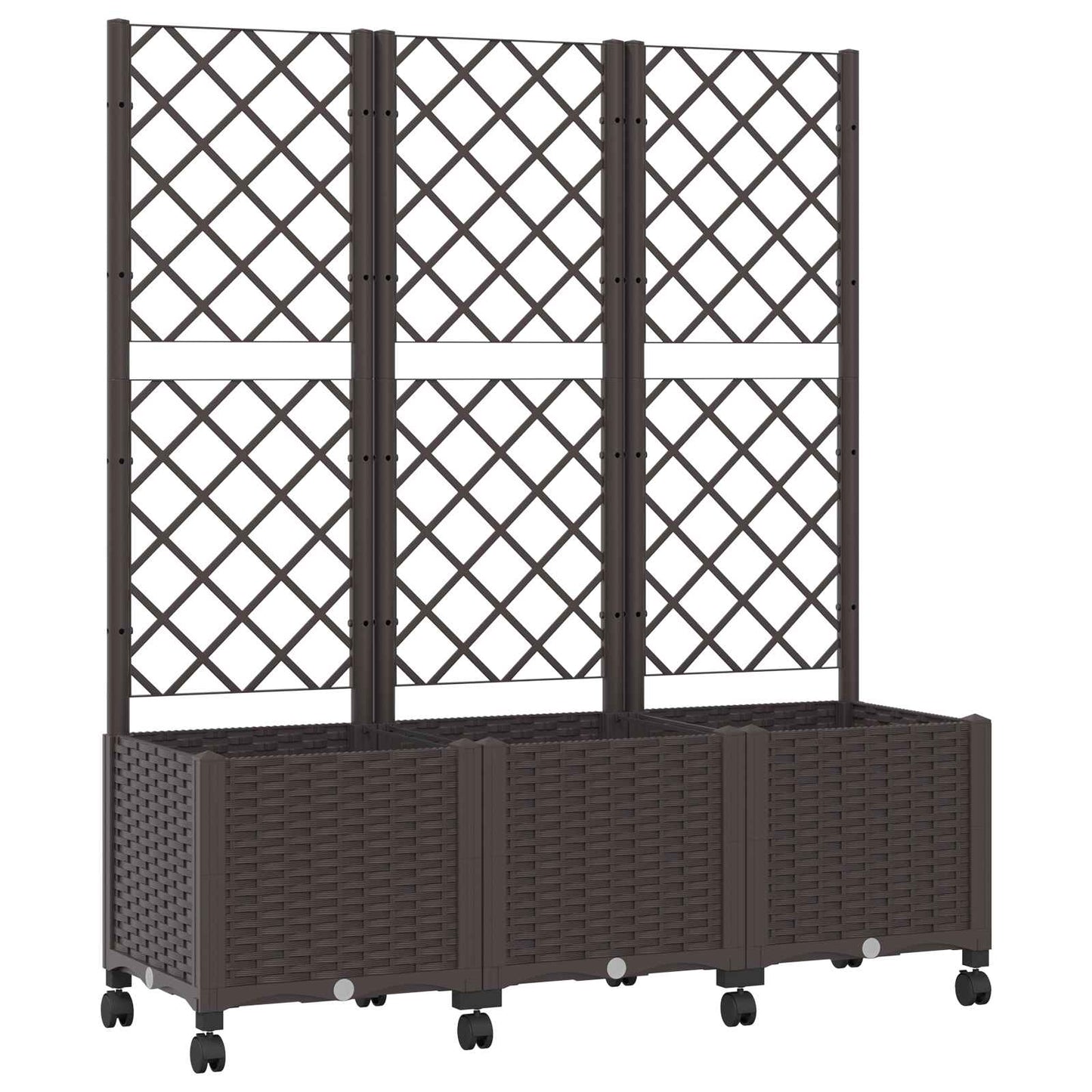 Pflanzkübel mit Spalier und Rädern Braun 120 x 40 x 146 cm PP
