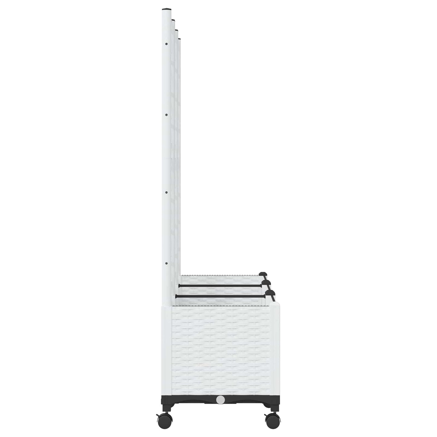 Pflanzkübel mit Spalier und Rädern Weiß 120 x 40 x 146 cm PP