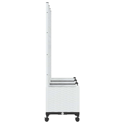 Pflanzkübel mit Spalier und Rädern Weiß 120 x 40 x 146 cm PP