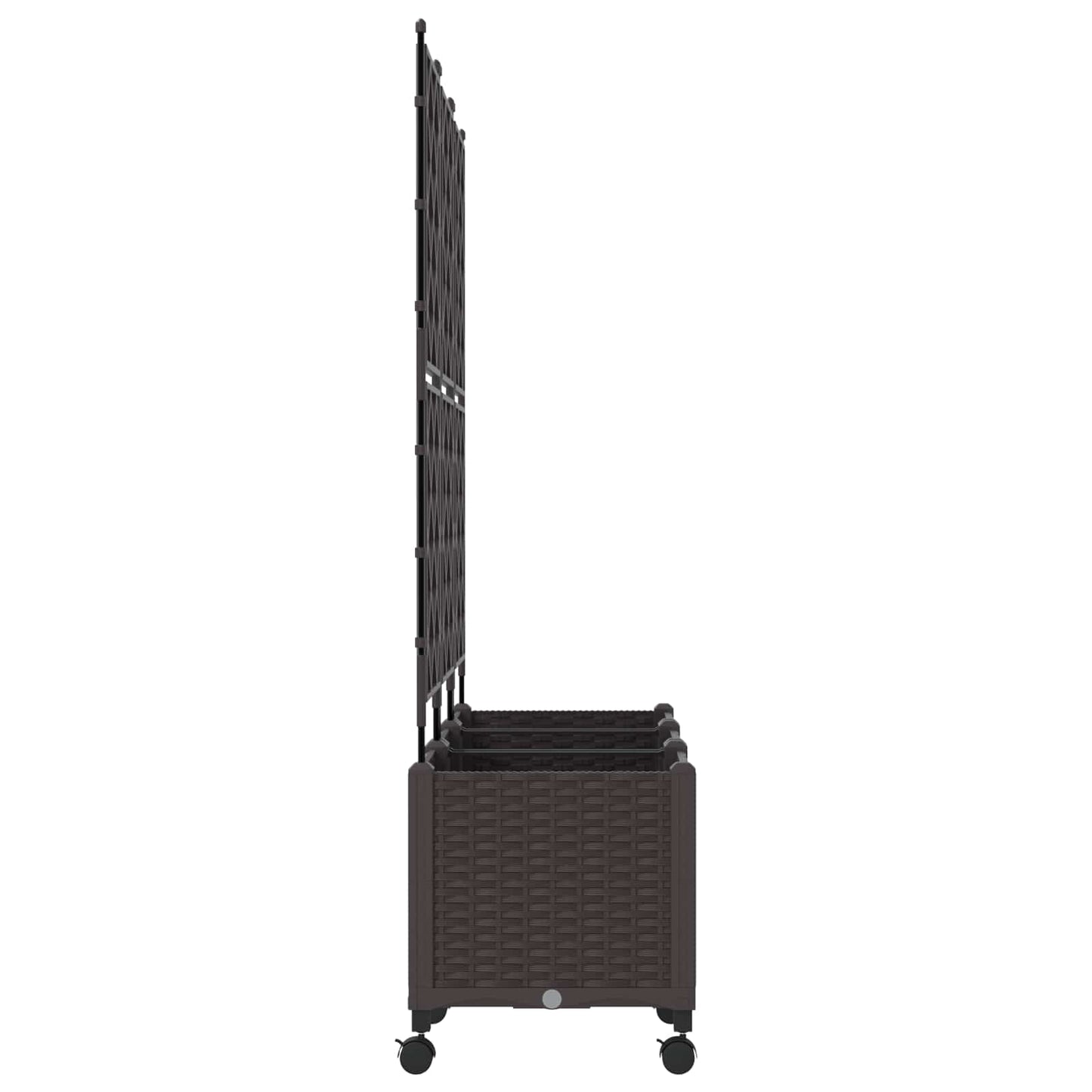Pflanzkübel mit Spalier und Rädern 3 Stk. Braun PP