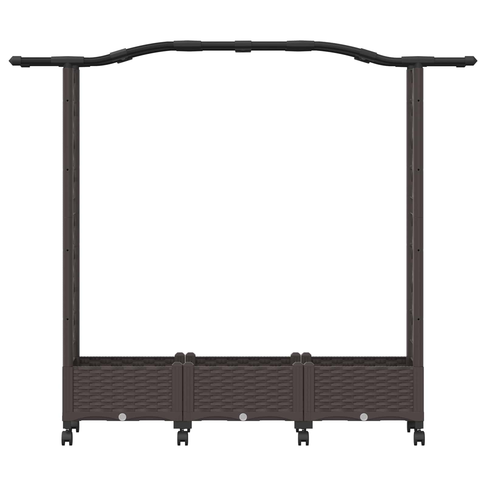 Raised Bed with Trellis and Wheels Braun 169 x 40 x 129 cm PP