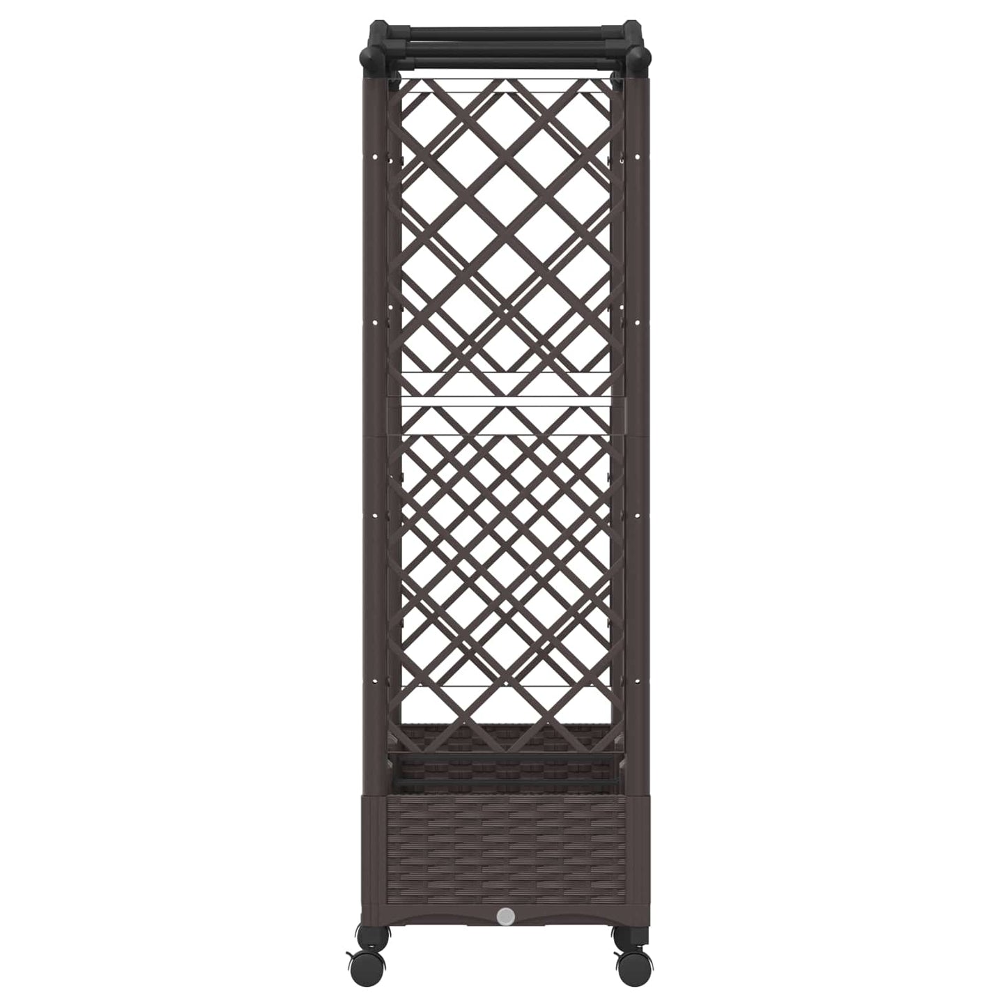 Raised Bed with Trellis and Wheels Braun 169 x 40 x 129 cm PP