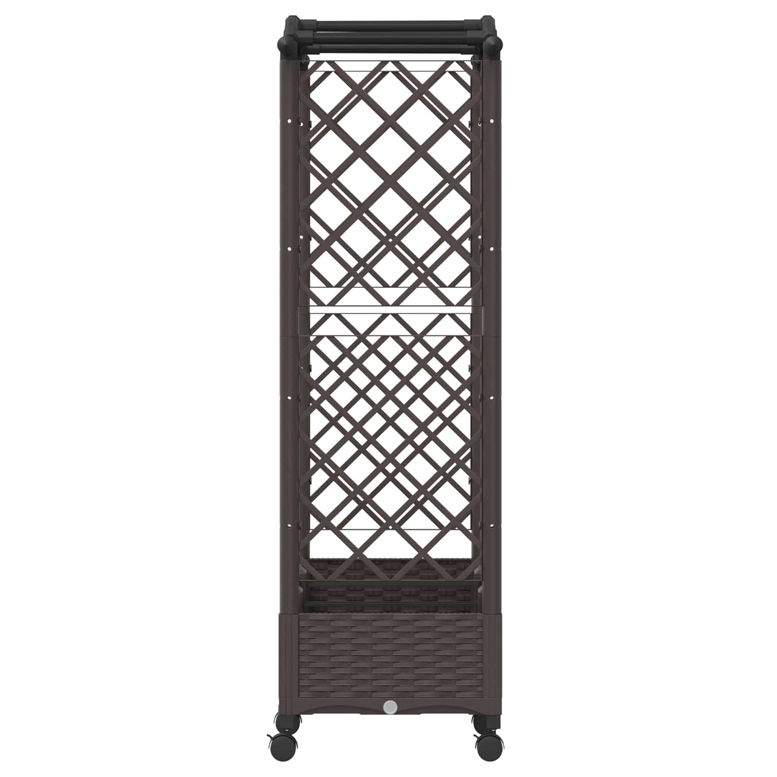 Raised Bed with Trellis and Wheels Braun 169 x 40 x 129 cm PP