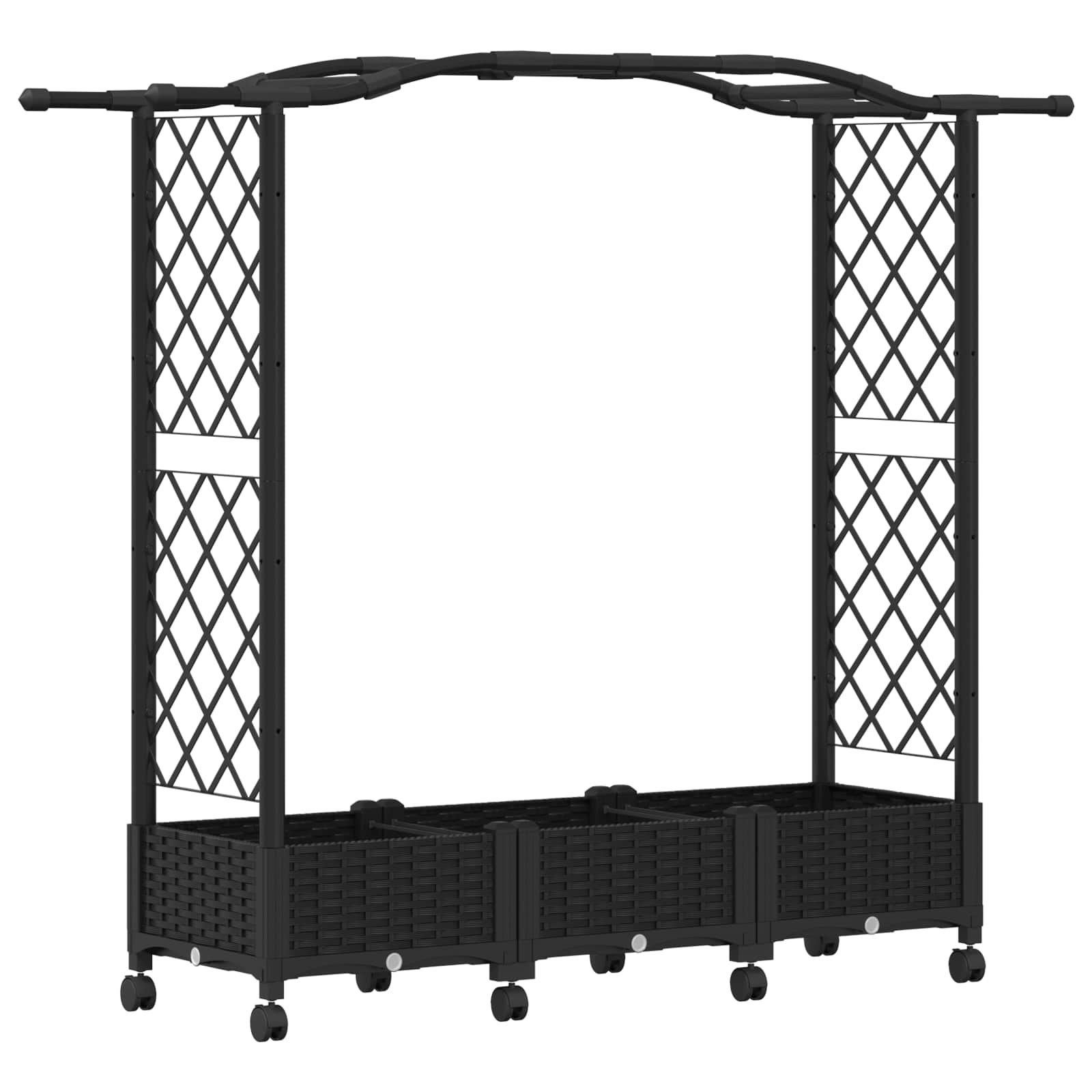 Hochbeet mit Rankgitter und Dach Schwarz 169 x 40 x 129 cm PP