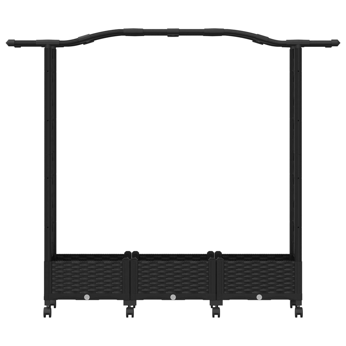 Hochbeet mit Rankgitter und Dach Schwarz 169 x 40 x 129 cm PP