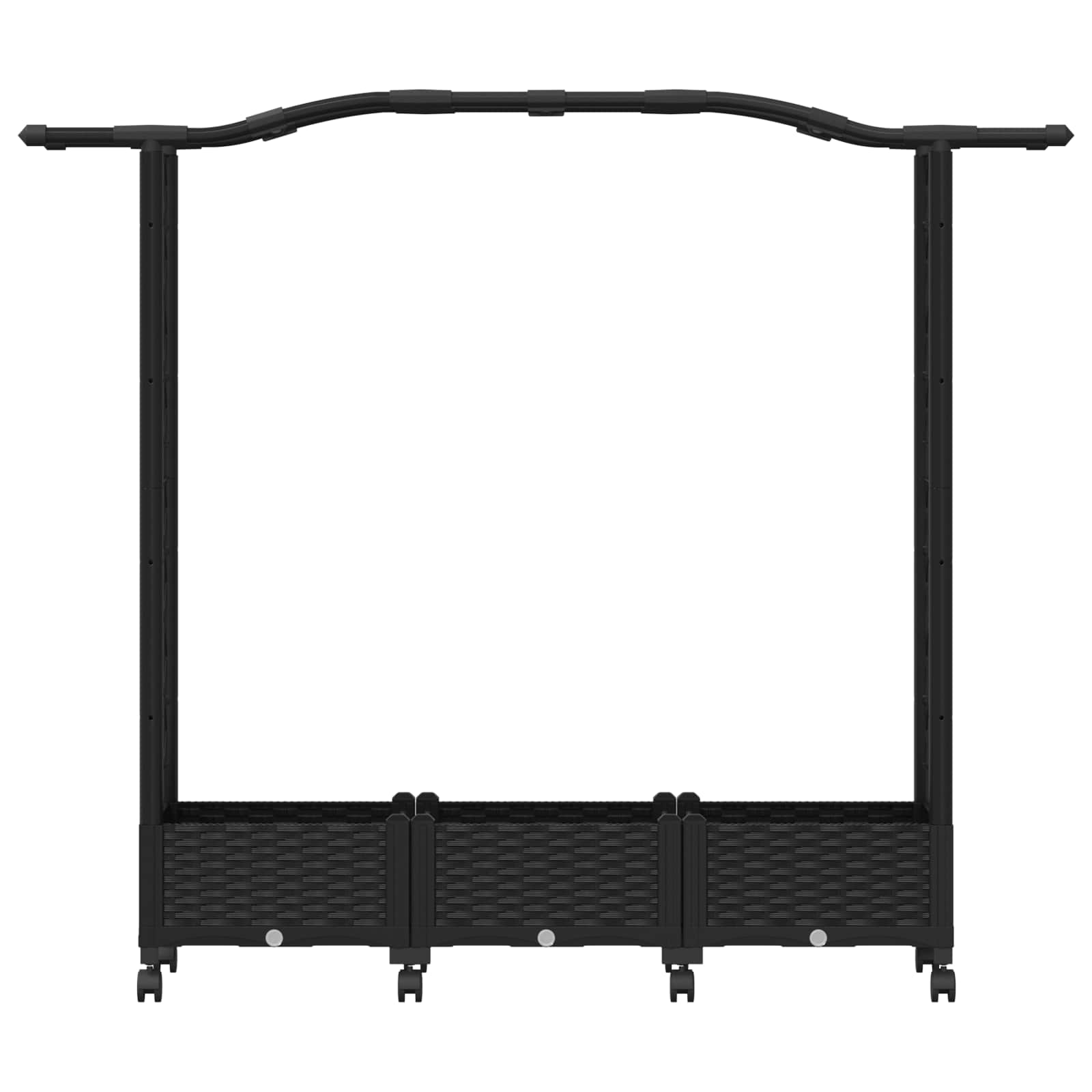 Hochbeet mit Rankgitter und Dach Schwarz 169 x 40 x 129 cm PP