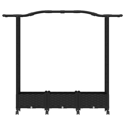 Hochbeet mit Rankgitter und Dach Schwarz 169 x 40 x 129 cm PP