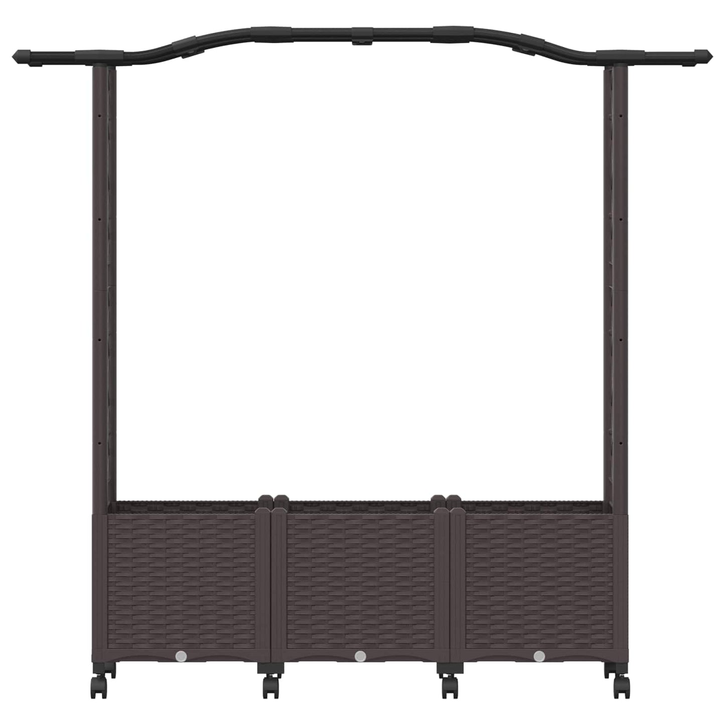 Hochbeet mit Rankgitter und Dach Braun 164 x 40 x 144 cm PP
