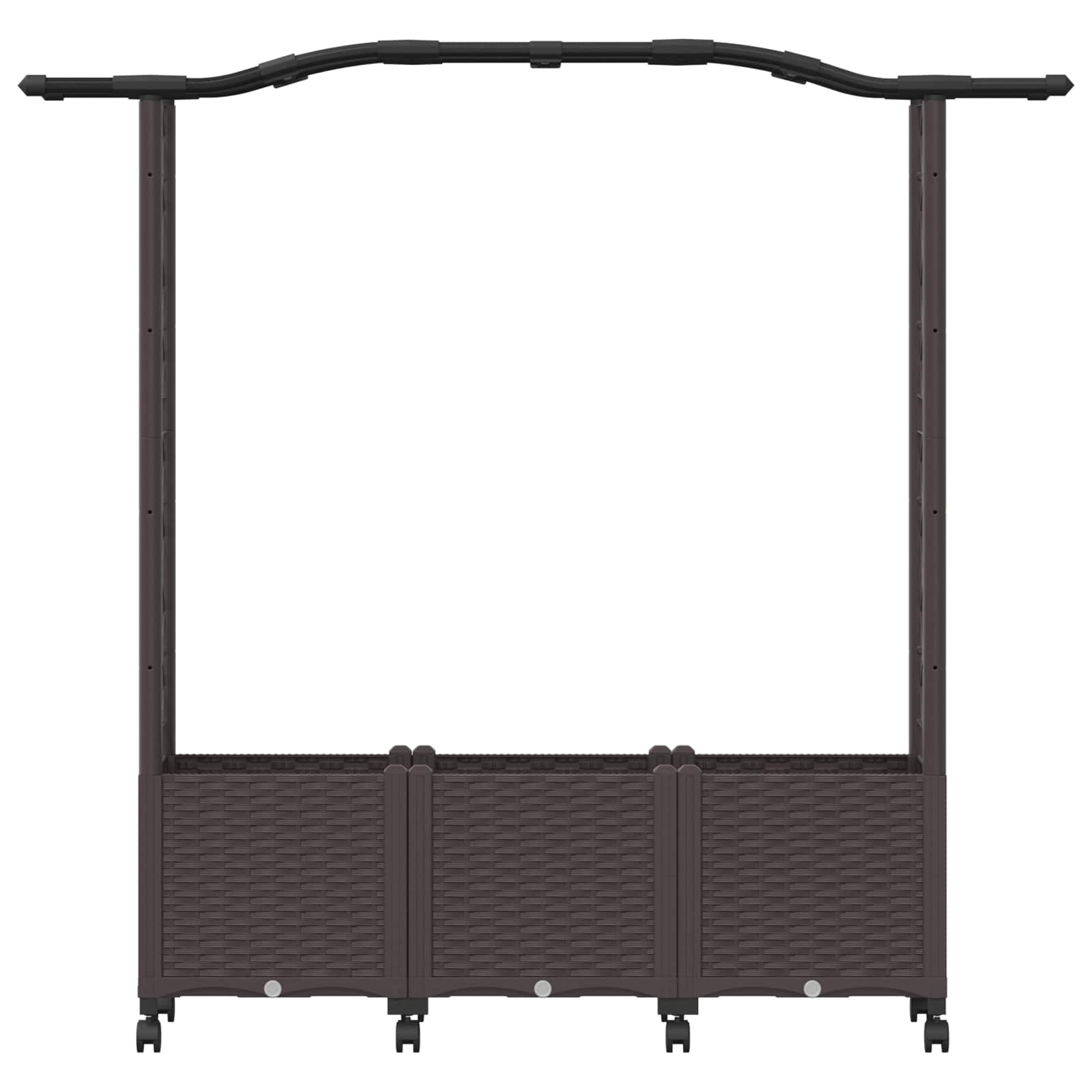 Hochbeet mit Rankgitter und Dach Braun 164 x 40 x 144 cm PP