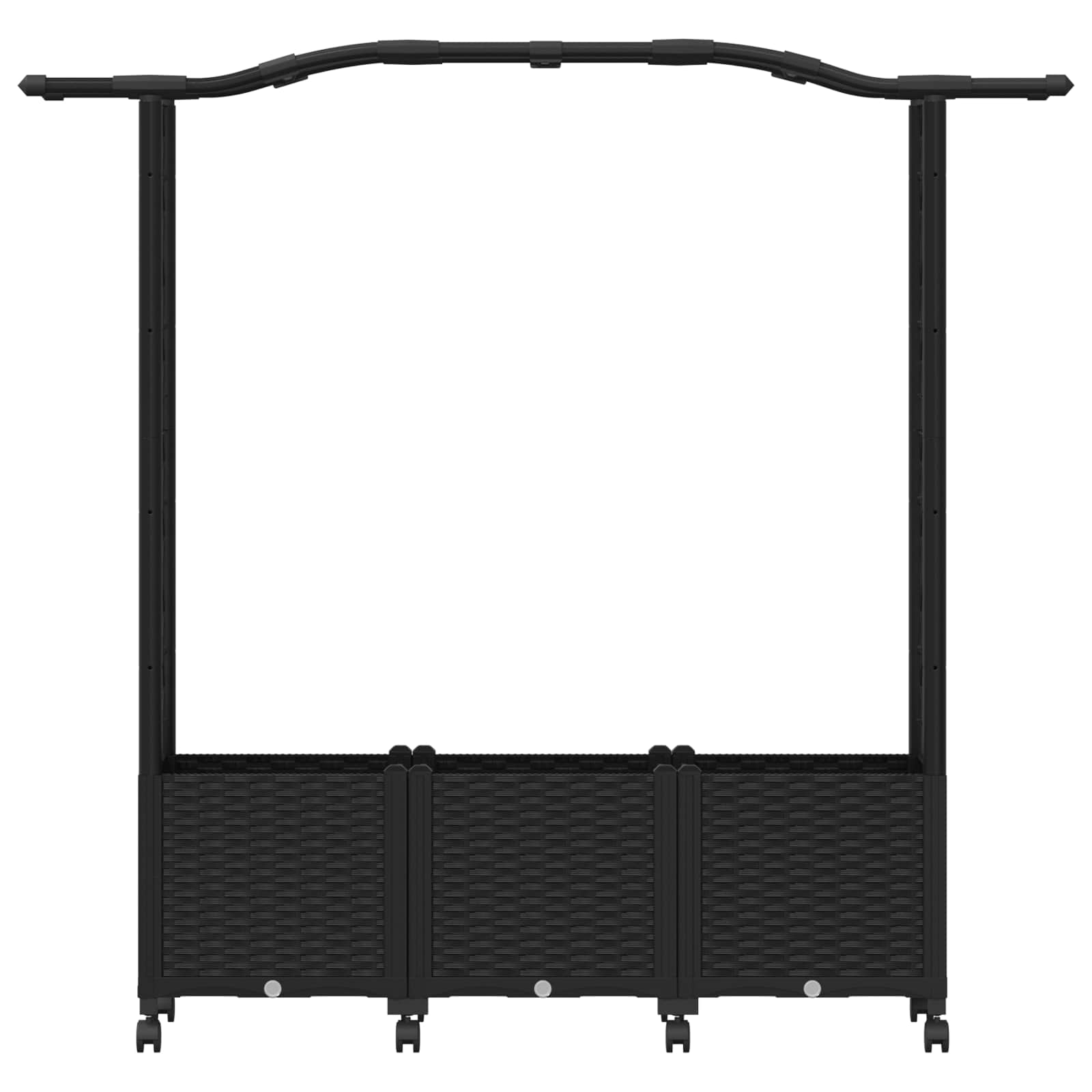 Hochbeet mit Rankgitter und Dach Schwarz 164 x 40 x 144 cm PP