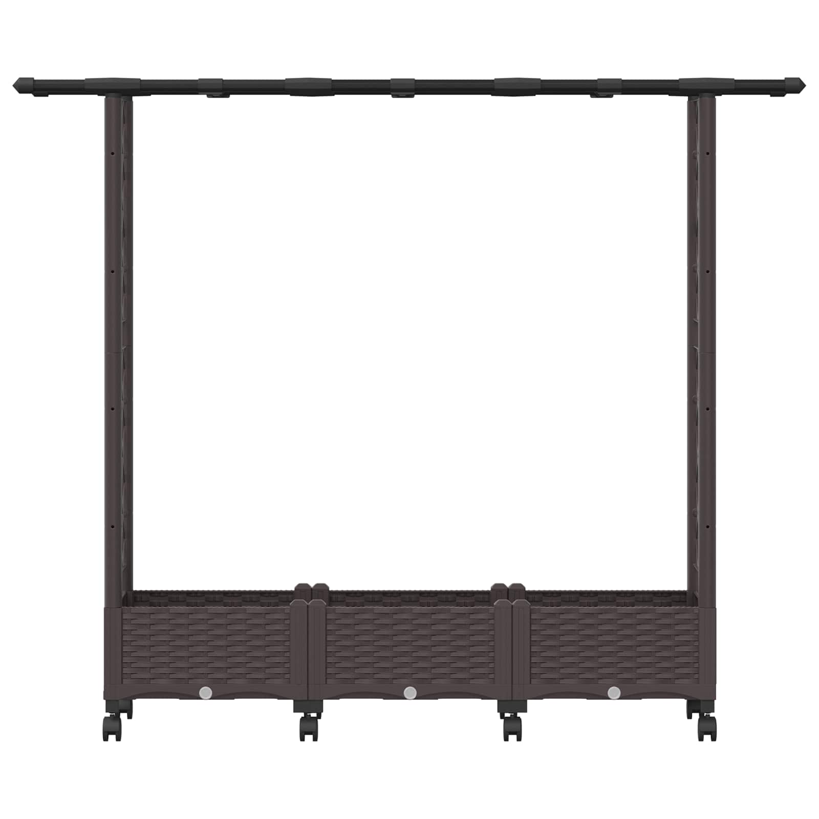Hochbeet mit Rankgitter und Dach Braun 164 x 40 x 127 cm PP