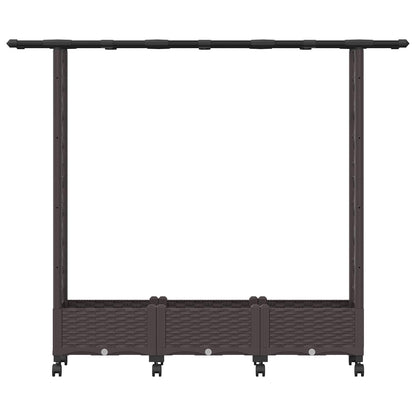 Hochbeet mit Rankgitter und Dach Braun 164 x 40 x 127 cm PP