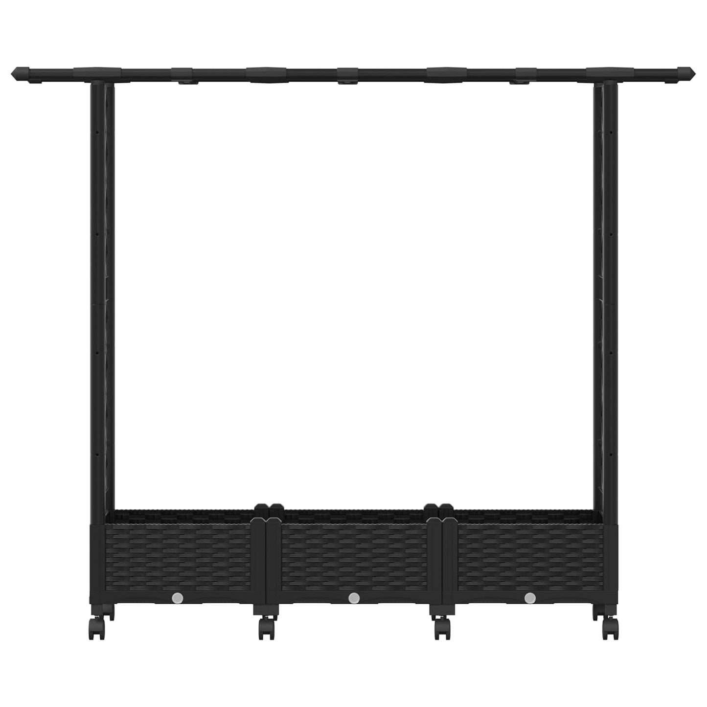 Hochbeet mit Rankgitter und Dach Schwarz 164 x 40 x 127 cm PP