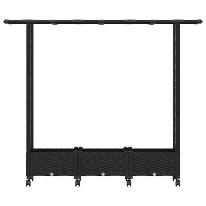 Hochbeet mit Rankgitter und Dach Schwarz 164 x 40 x 127 cm PP