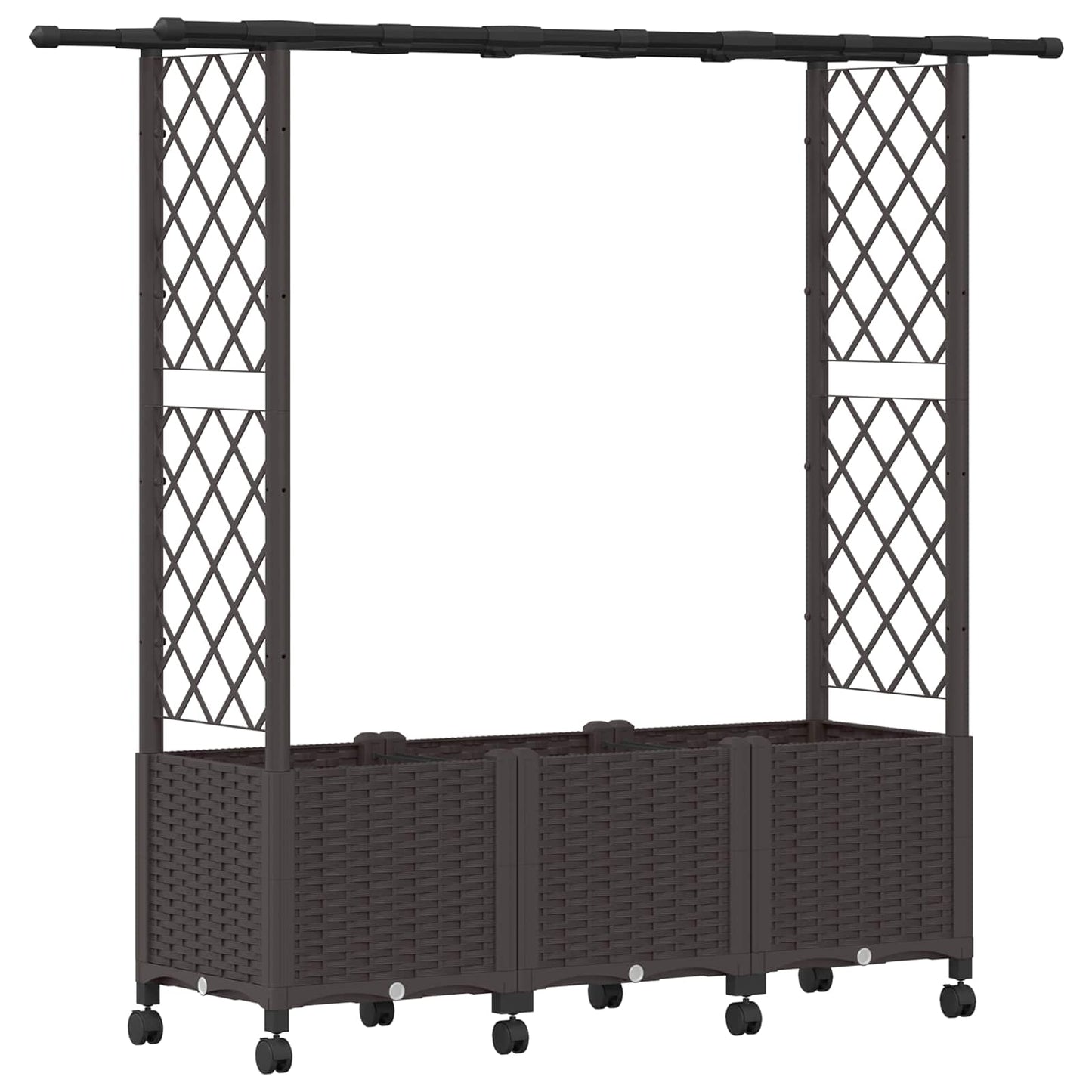 Hochbeet mit Rankgitter und Dach Braun 162,5 x 40 x 142 cm PP