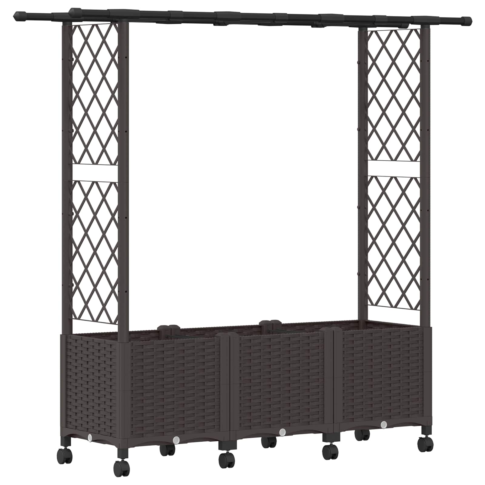 Hochbeet mit Rankgitter und Dach Braun 162,5 x 40 x 142 cm PP