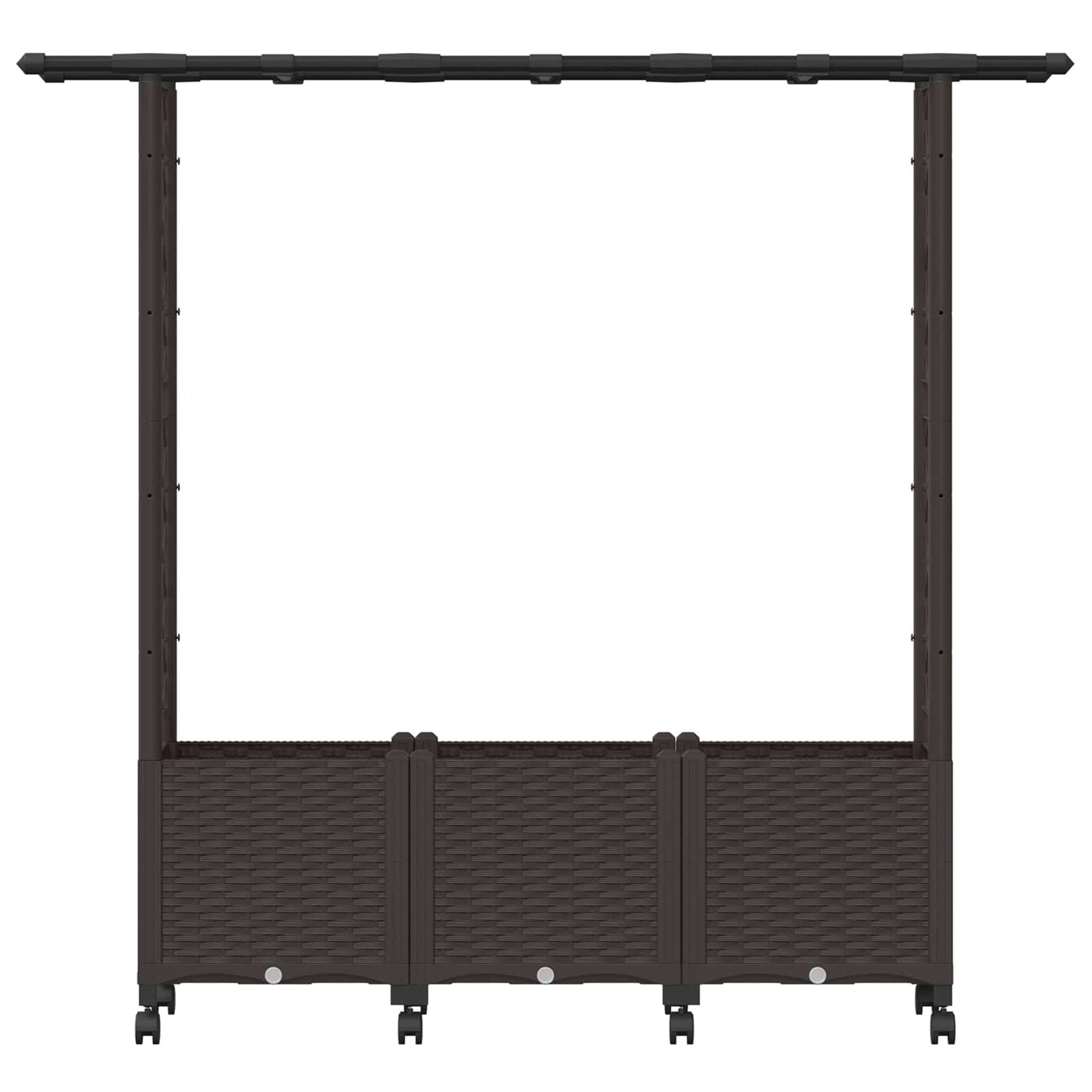 Hochbeet mit Rankgitter und Dach Braun 162,5 x 40 x 142 cm PP