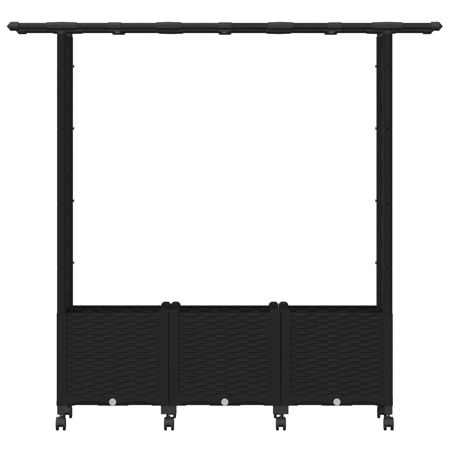 Hochbeet mit Rankgitter und Dach Schwarz 162,5 x 40 x 142 cm PP