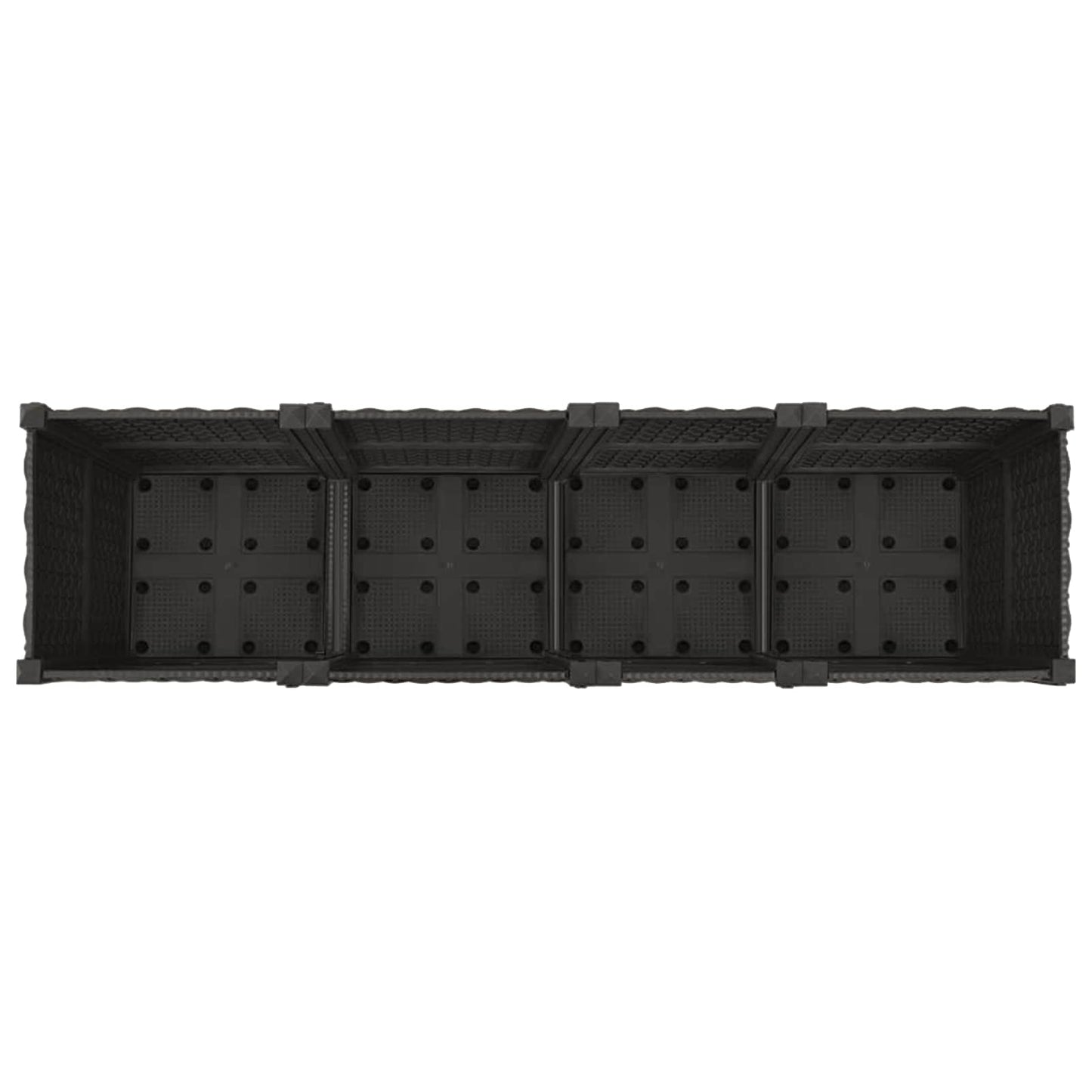 Gartenpflanzer mit Rädern Schwarz 160 x 40 x 44 cm PP