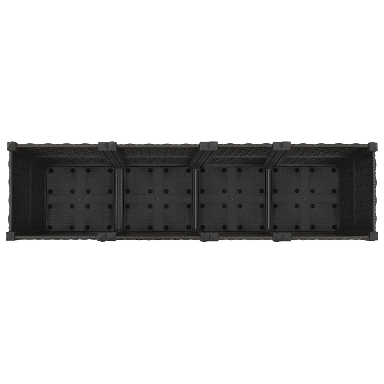 Gartenpflanzer mit Rädern Schwarz 160 x 40 x 44 cm PP