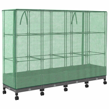 Gartenplanter mit Gewächshausabdeckung und Rädern 4 Stk. PP