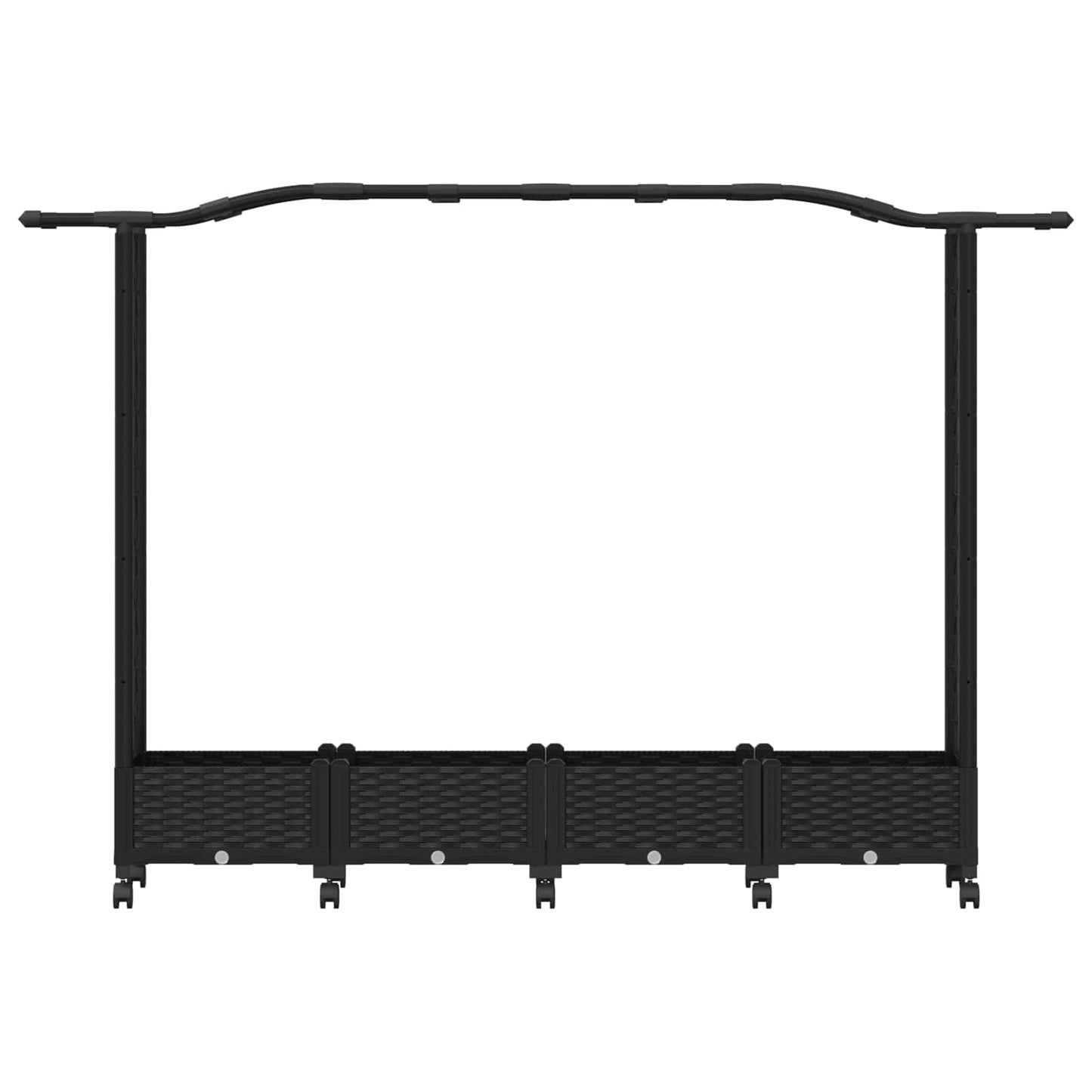 Hochbeet mit Rankgitter und Dach Schwarz 207 x 40 x 129 cm PP