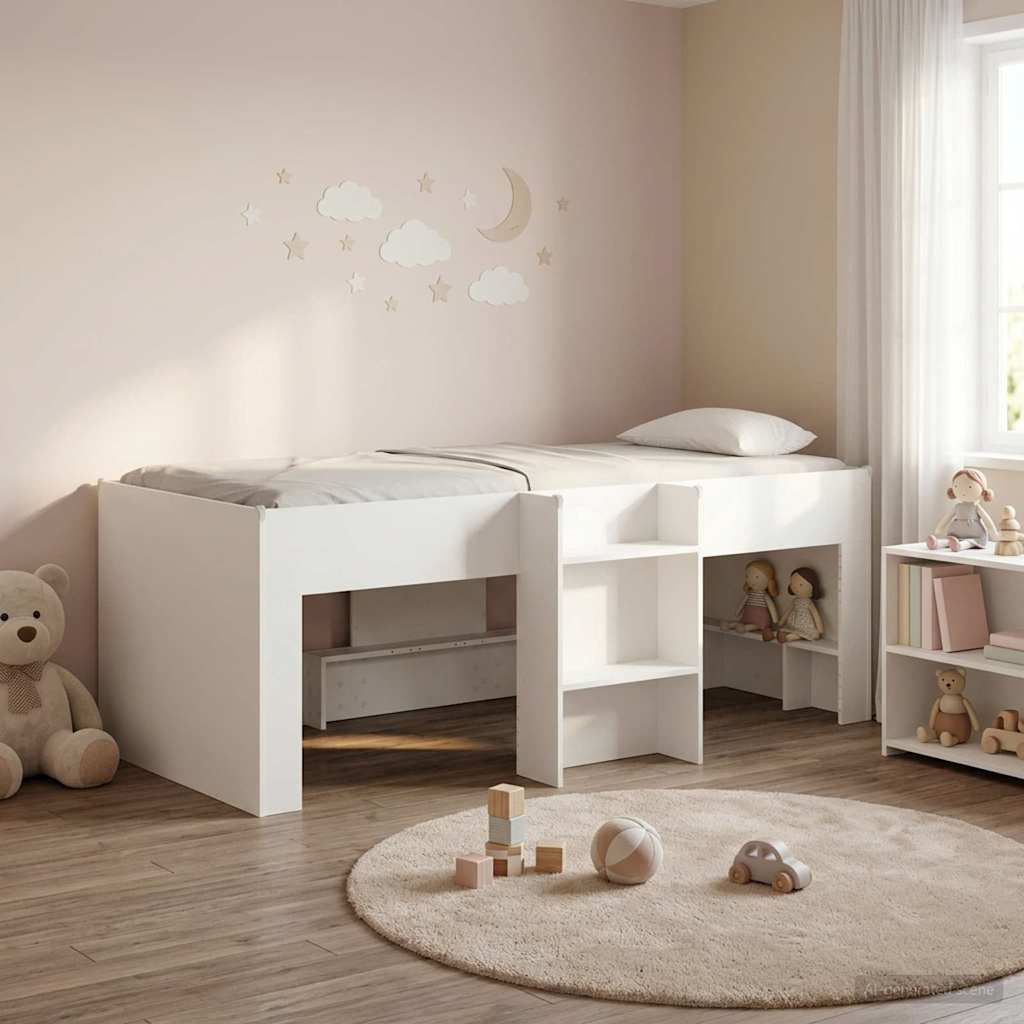 Hochbett für Kinder Weiß 80 x 200 cm Holzwerkstoff