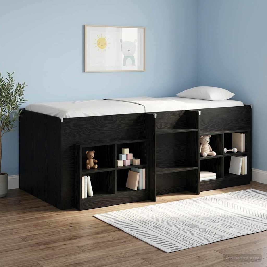 Hochbett für Kinder Schwarze Eiche 80 x 200 cm Holzwerkstoff