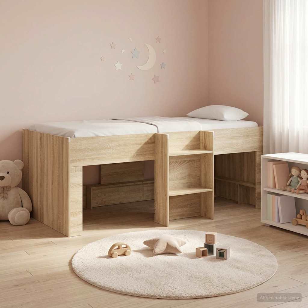 Hochbett für Kinder Sonoma-Eiche 80 x 200 cm Holzwerkstoff