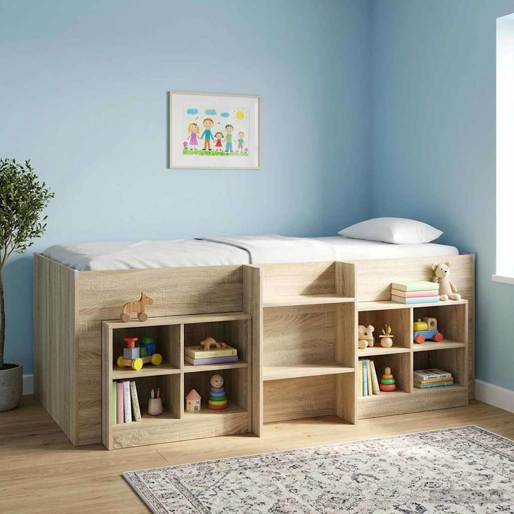 Hochbett für Kinder Sonoma-Eiche 80 x 200 cm Holzwerkstoff